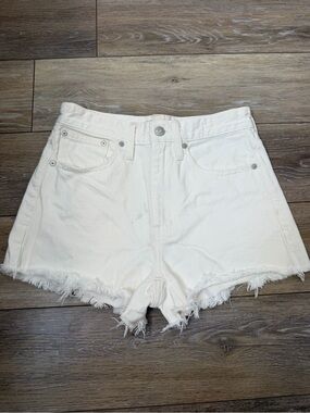 Madewell White Frayed Hem Denim Shorts Sz 24